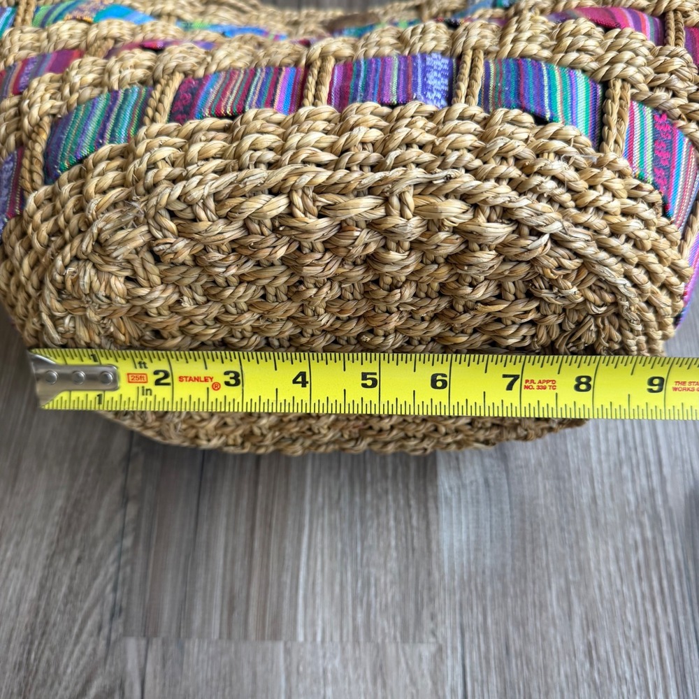 Cappelli Straworld‎ Seagrass Tote Bag Multi-Color Woven Boho Shoulder Bag Summer - Picture 6 of 7